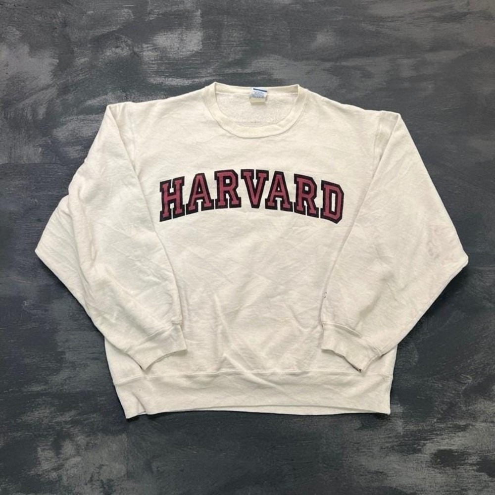 Vintage Harvard Sweater Mens Large White 1990s Champion